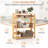 4-Tier Bookshelf Rubber Wood Bookcase With Side Fences For Living Room-401445612