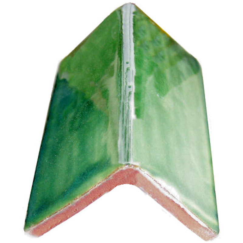 1.75" 5pcs TalaMex Talavera Clay V-Cap, 1.75" W x 4" L, Green