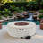 Mgo Propane Outdoor Round Fire Pit With Vertical Stripe Design, Steel Burner, Adjustable Flame Control, Lava Rocks And Rain Cover-1406095981