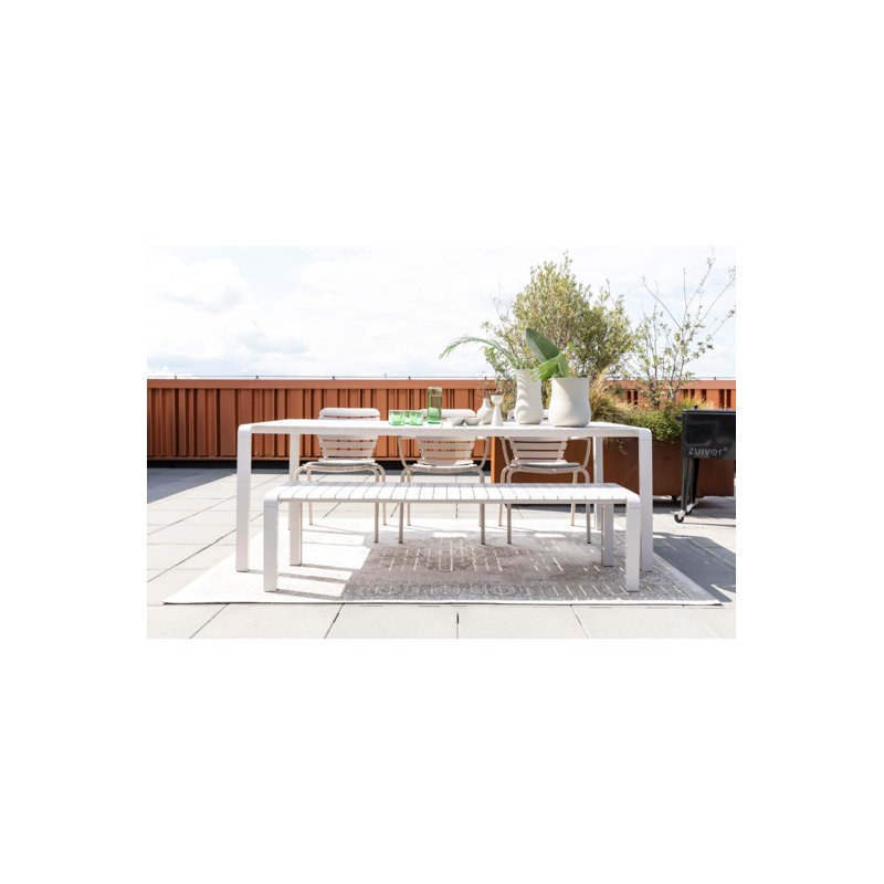 Outdoor Dining Table, White, 30"H x 84"W x 38"D