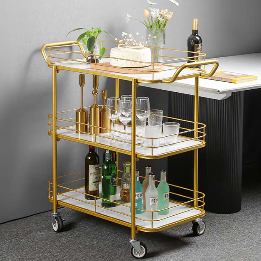 Everly Quinn Modern Minimalist Bar Cart Metal Bar Cart | Wayfair