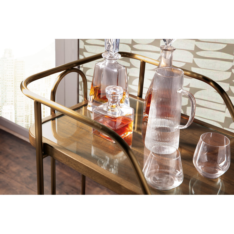 Commerce and Market Walnut Wine and Bar Cart