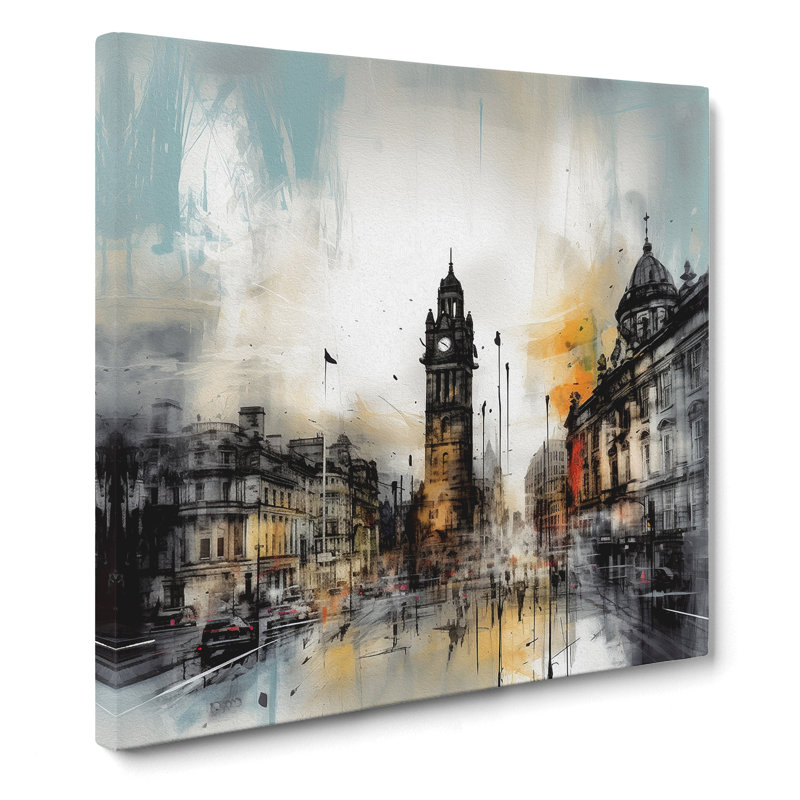 City Of Manchester Gestural Art - Print