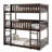 Twin Size Triple Rubber Wood Bunk Bed, With Ladders, Guardrails Detachable Bunk Bed, Twin Over Twin Over Twin,Espresso-1204218321