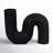 Stoneware Ceramic Vase with Sculptural Curved Shape and Ribbed Textured Design-308319678
