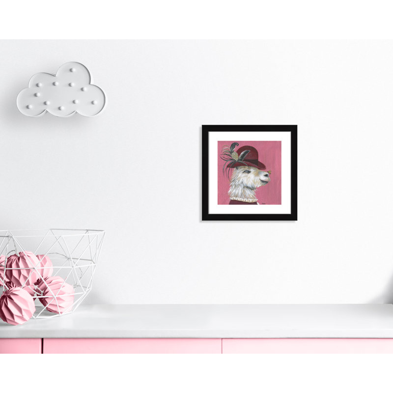 Art sur toile llama, H 18 po x l 18 po x P 0,625 po, Cadre noir