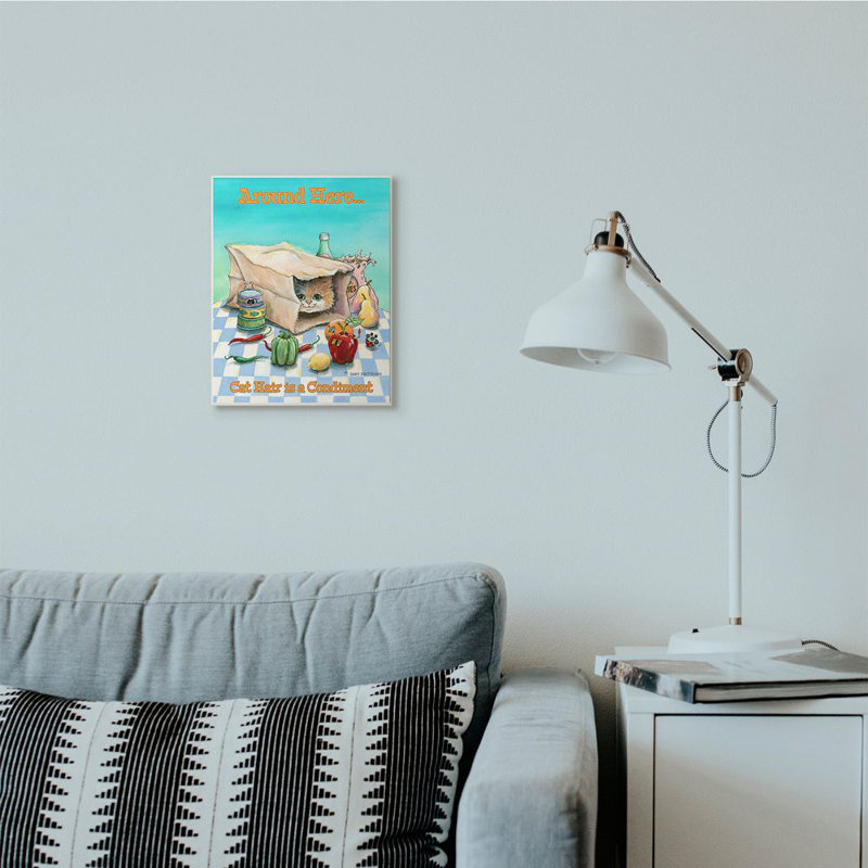 «Cat Hair is a Condiment Funny Pet» par Gary Patterson - impression, H 15 po x l 10 po x P 0,5 po, Plaque en bois