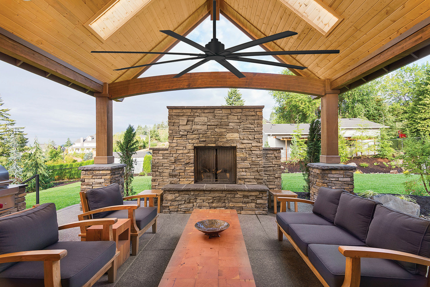 Xtreme 84" Outdoor Smart Ceiling Fan, Coal, 65" Wide