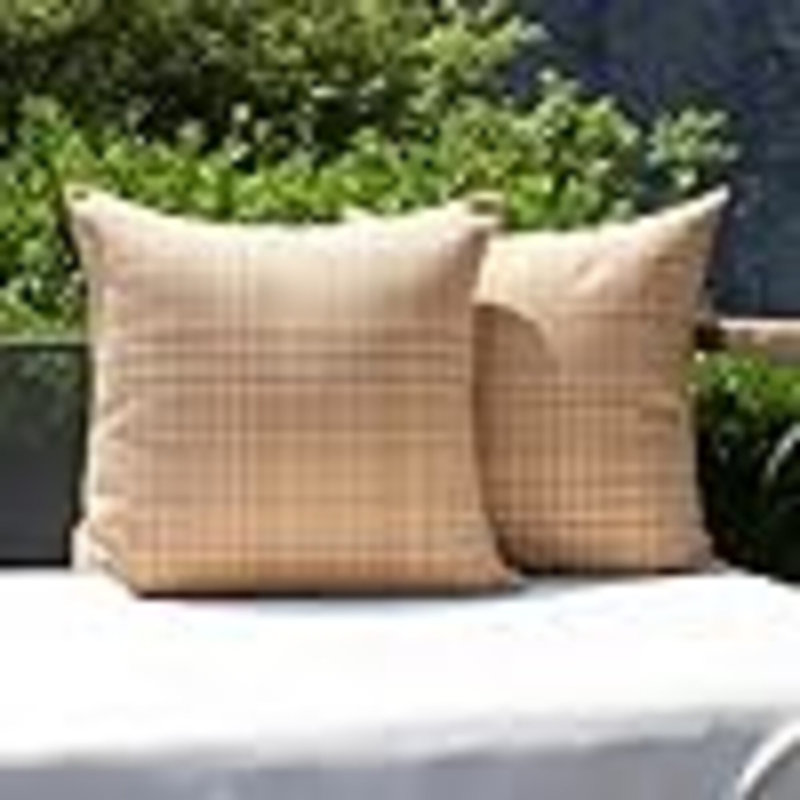 Paquet de 2 housses de coussin décoratives imperméables pour l'extérieur Housse de coussin carrée pour coussin de jardin