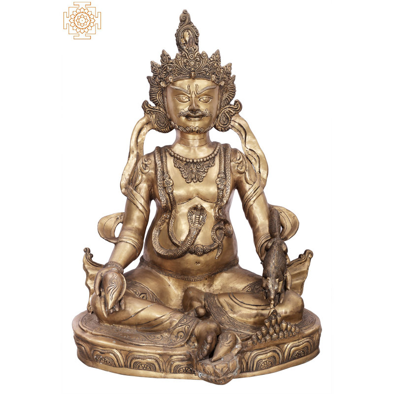 Grand bouddhiste Kubera en laiton