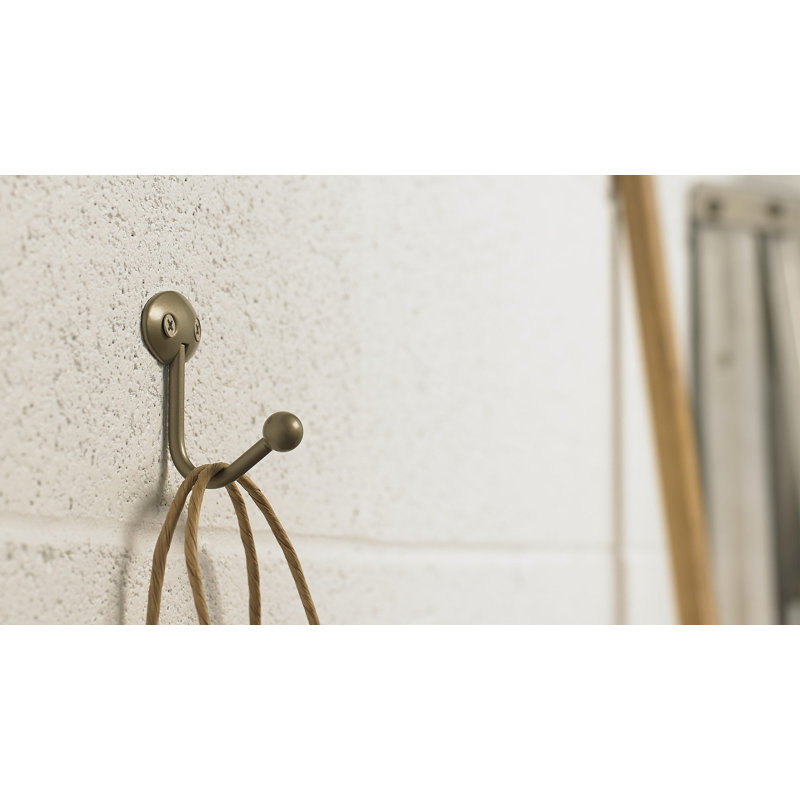 Crochet mural utilitaire en métal, Nickel mat