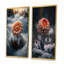 «A Blooming Light Orange Gerbera Flower In Winter», 2 pièces sur toile-451272744-451272738