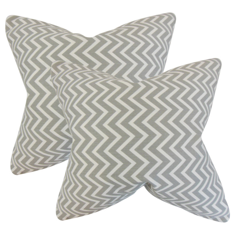 Square Pillow Cover & Insert, Light Gray