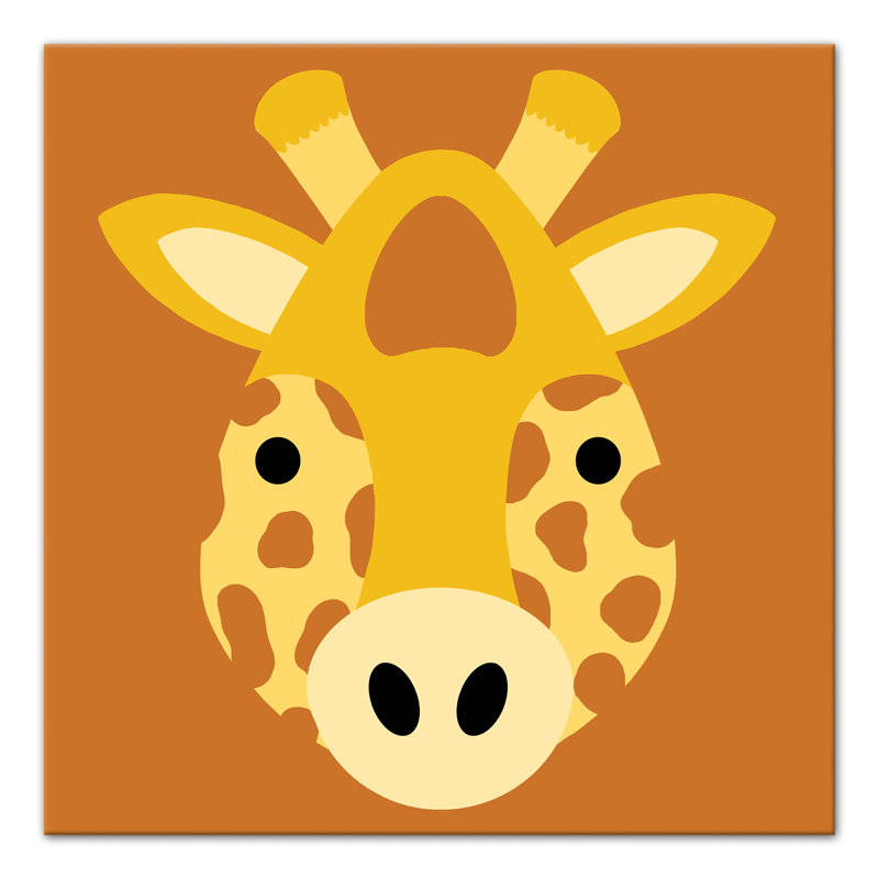 Art sur amis giraffe face Marko, Toile tendue, H 12 po x l 12 po x P 1,25 po