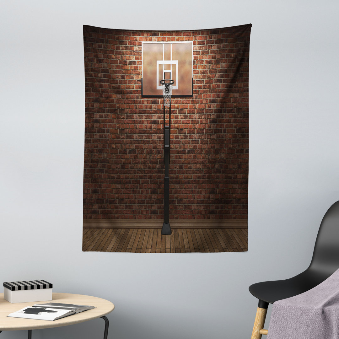 Wandteppich, Basketball Field Sports, Braun, Braun