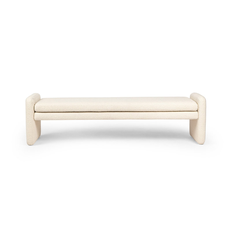 Serena Accent Bench, Crypton Nomad Snow, 19" H x 70" W x 18" D