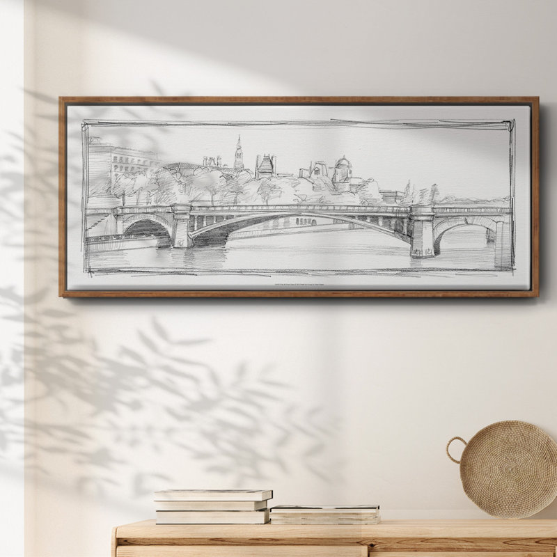 Pont de Notre Dame- Framed Canvas, 12" H x 30" W