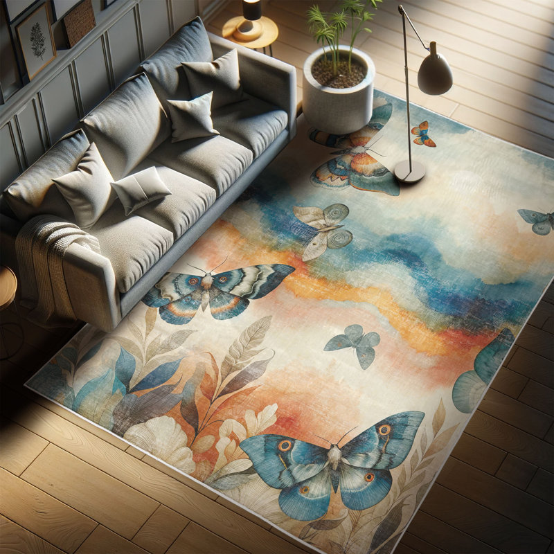 Machine Printed 177cm X 122cm Area Rug