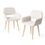Ensemble de salle à manger 5 pièces 63 "en marbre blanc avec 4 fauteuils en tissu beige et pieds en métal noir-133283178