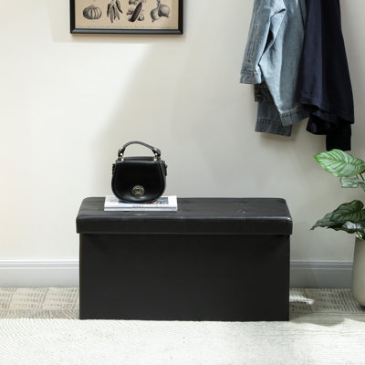 76cm Wide Tufted Solid Colour Storage Ottoman