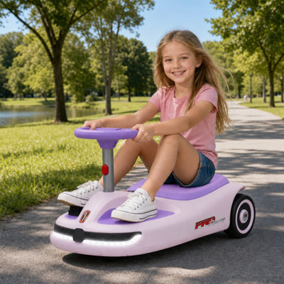 12V Kids Electric Twist Car, Detachable Mopping Function, Bluetooth Music, Storage Box, Indoor & Outdoor Use, Ride-On Toy