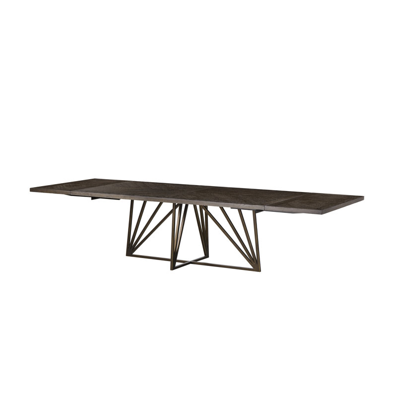 Abreia Extendable Metal Base Dining Table