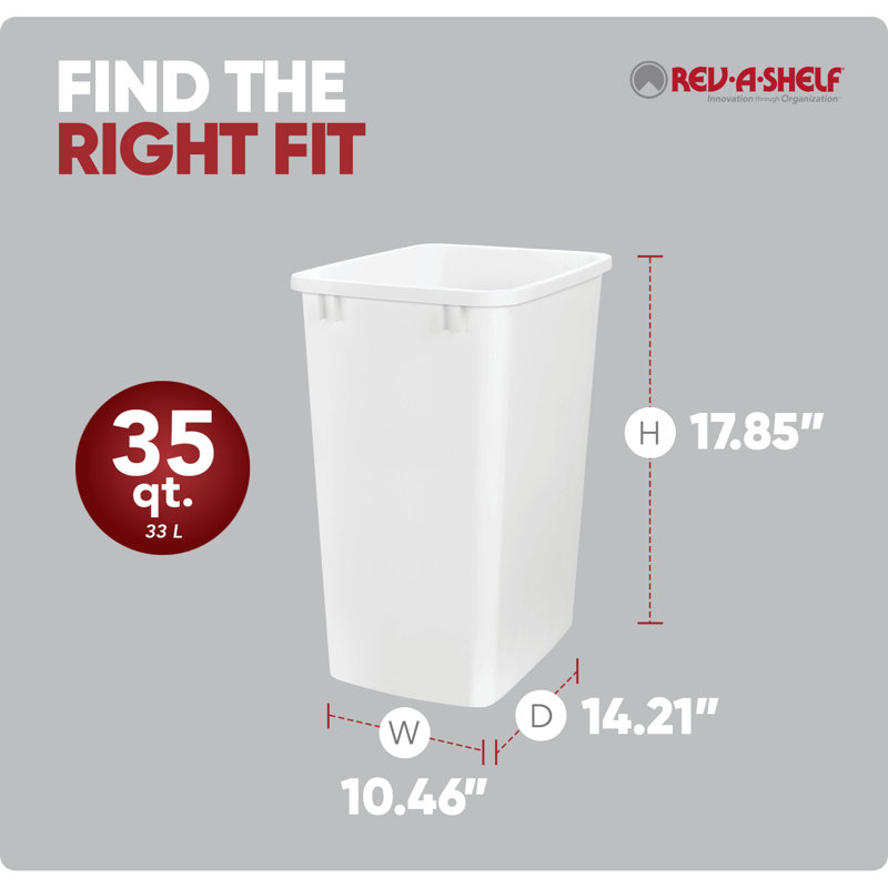 Rev-A-Shelf Poubelle (s), Blanc, 8.75