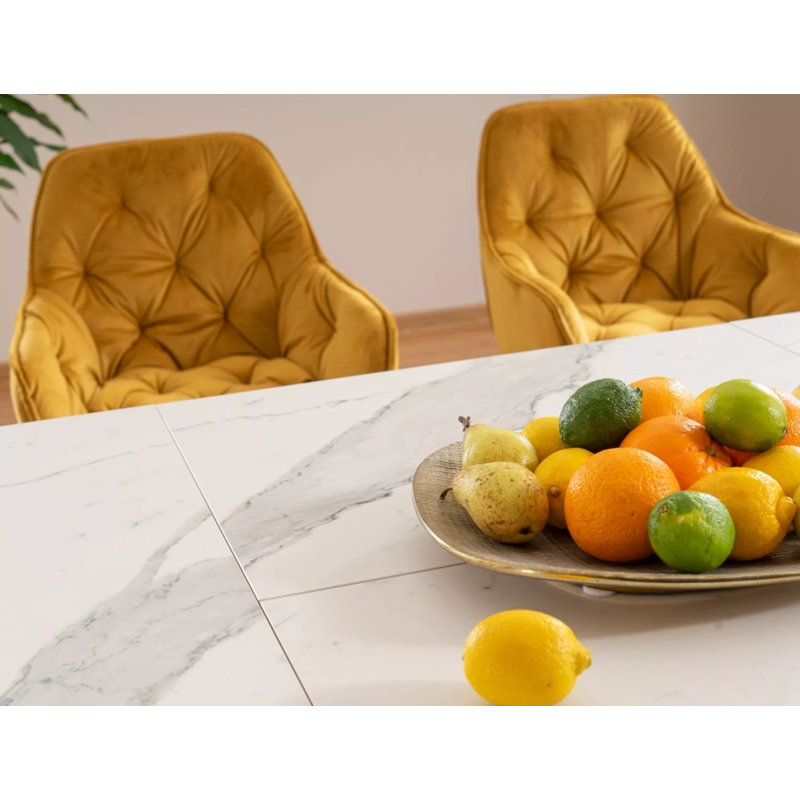 Dernier Extendable Marble Top Dining Table