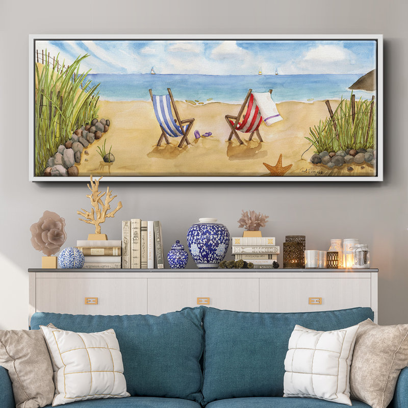 Beach For Two- Framed Canvas