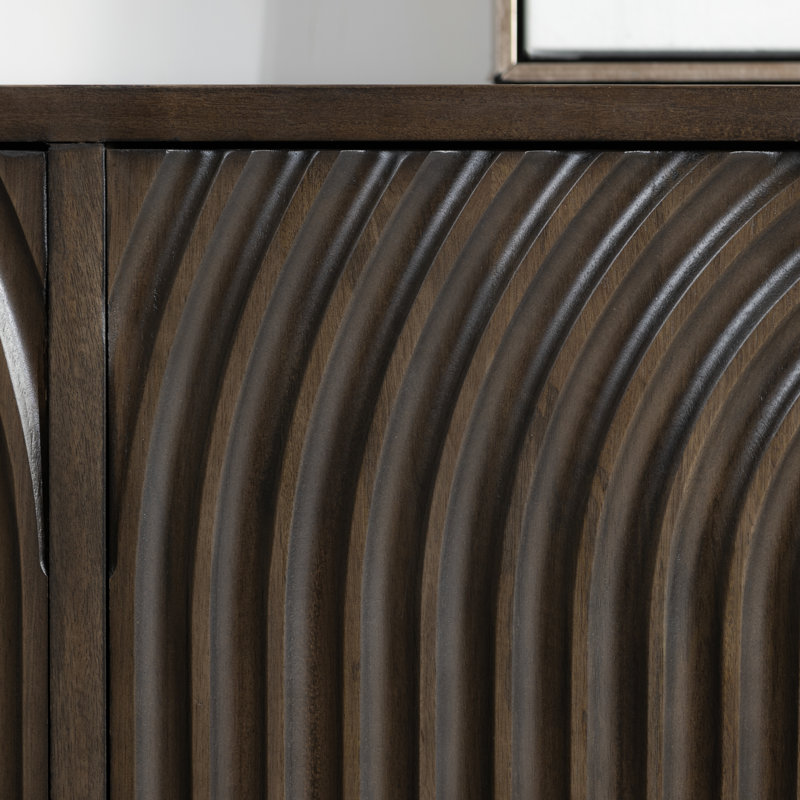 Colson 4-door Mango Wood Buffet Sideboard In Dark Brown
