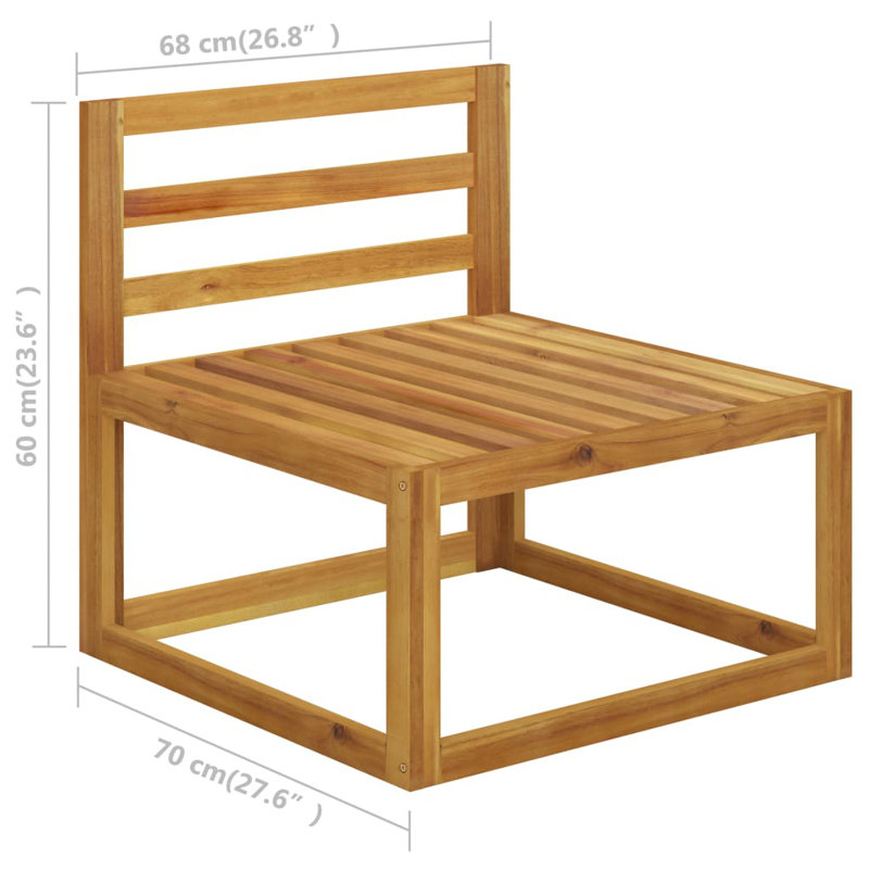Ensemble de salon de jardin vidaXL Bois naturel, bois d'acacia massif moyen, Beige