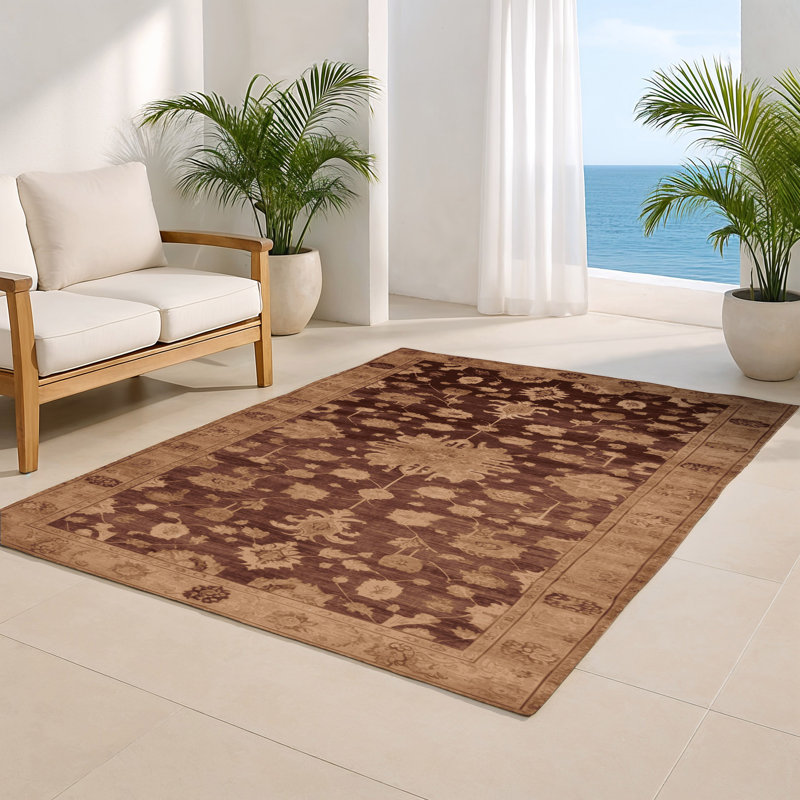 Overdyed Brown Indoor and Outdoor Area Rug, Rectangle 8' x 10'