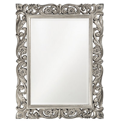 Traditional Ornate Framed Beveled Rectangular Accent Mirror