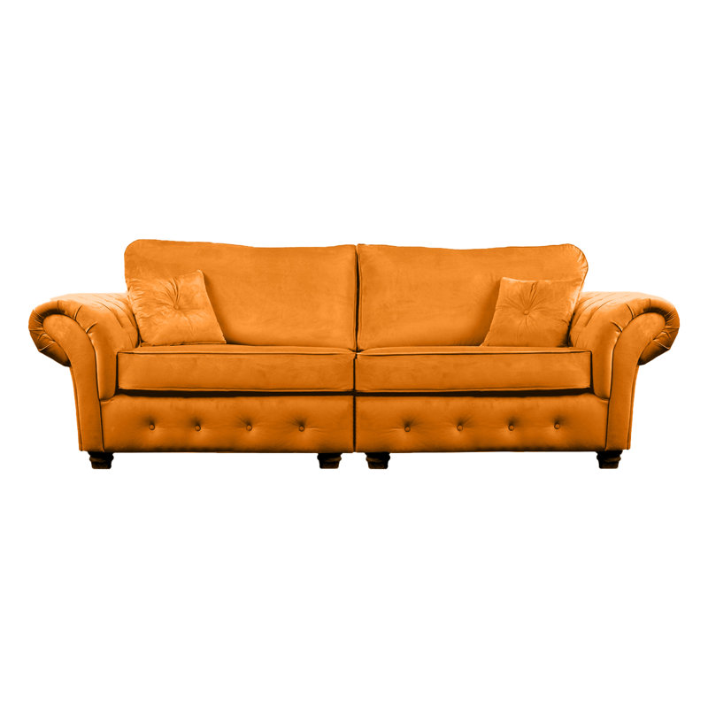 Lila 4 Seater Velvet Sofa, Burnt Orange