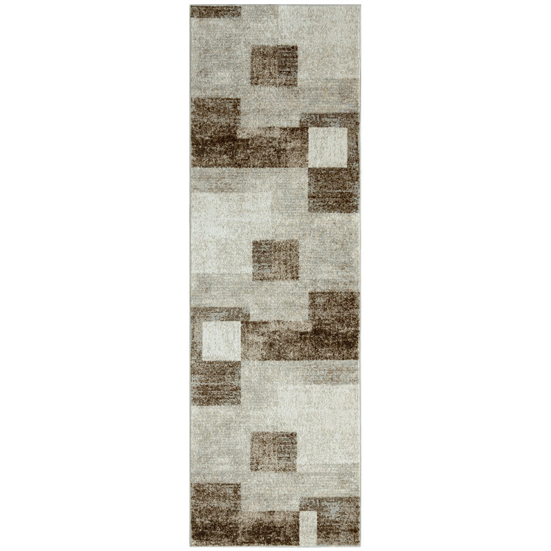 Tapis géométrique lavable à la machine Patrizi, Tapis de couloir 2 pi 2 po x 7 pi 2 po