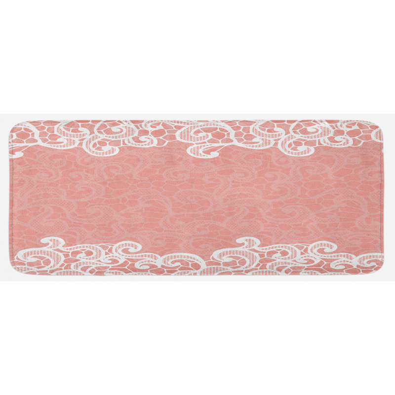 Tapis de cuisine blanc corail blanc