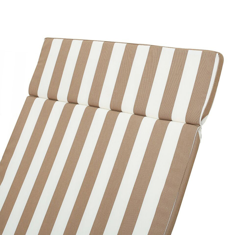 2Pcs Outdoor Chaise Lounge Cushion Set, 2, Brown Striped