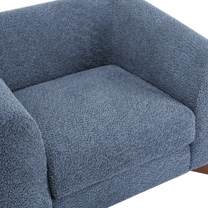 Rhudine Boucle Upholstered Sofa, Blue