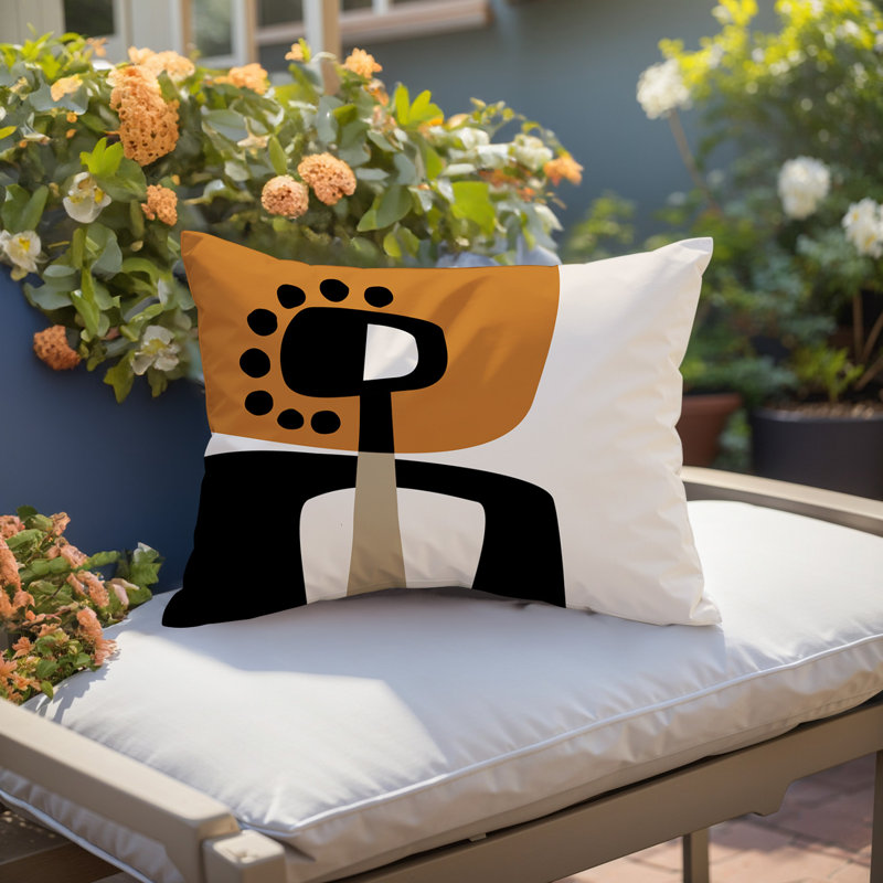 Coussin lombaire réversible intérieur / extérieur Sofi Minimalist, H 14 po x l 20 po, Orange brûlé