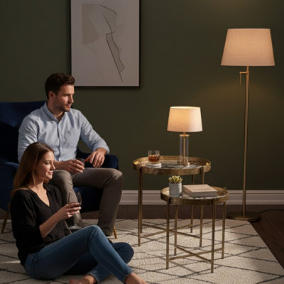 Glass Top Side Table Set