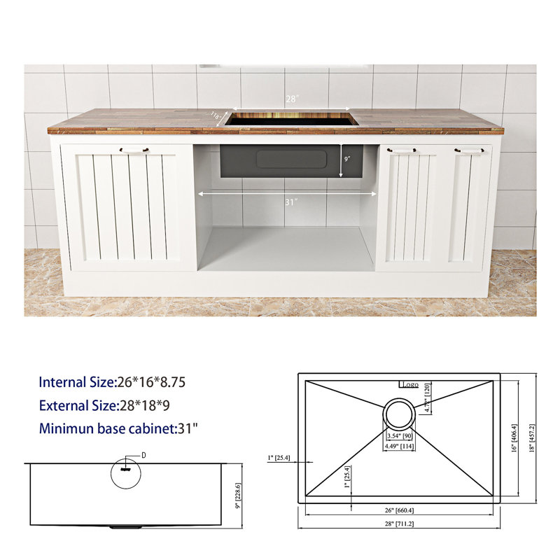 Undermount Single Bowl Kitchen Sink