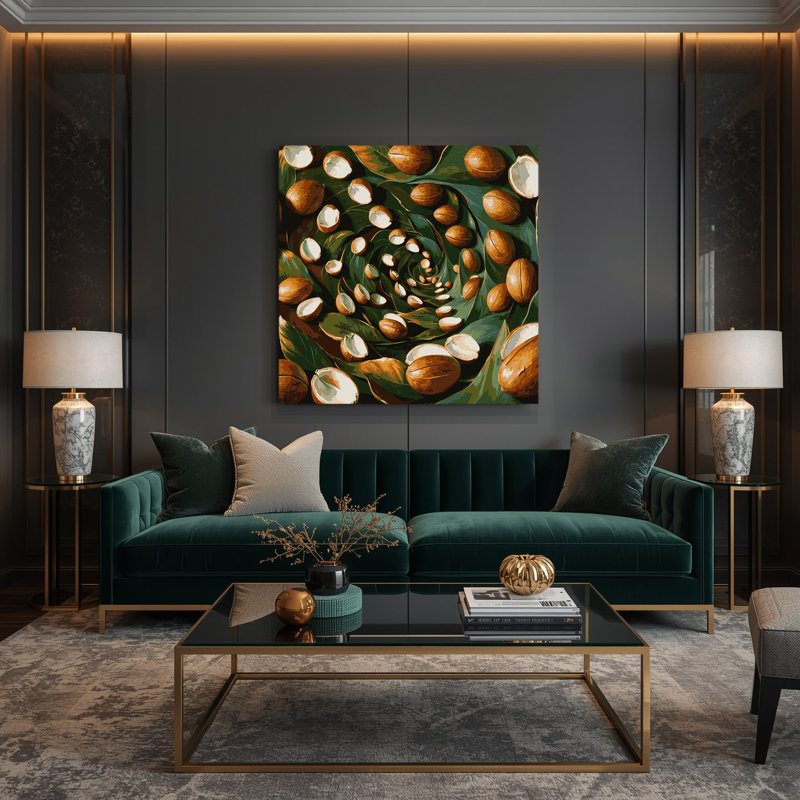 «Hawaiian Kukui Nuts», art mural sur toile brune, H 8 po x l 8 po