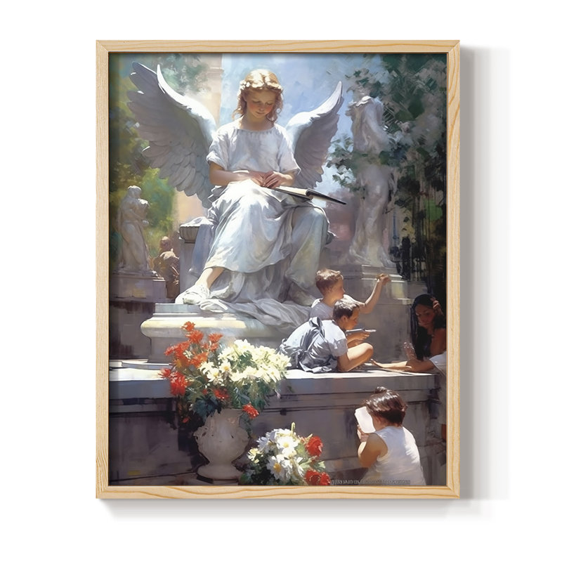 Religious Series CDLXVI, reproduction encadrée - bois massif, Naturel, H 21 po x l 17 po