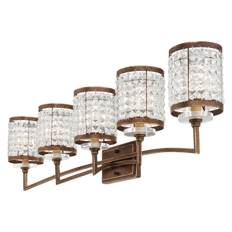 Éclairage pour salle de bain à intensité variable 5 lumières Belisle, Bronze Palacial