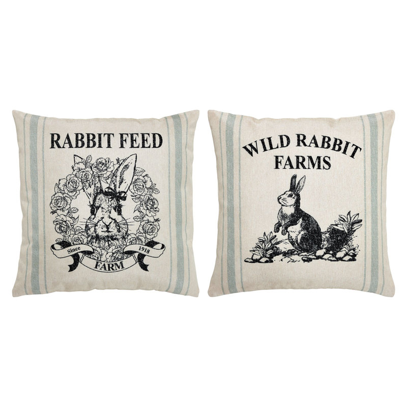 Rabbit Grainsack Pillow Cover Set of 2 20Lx20W