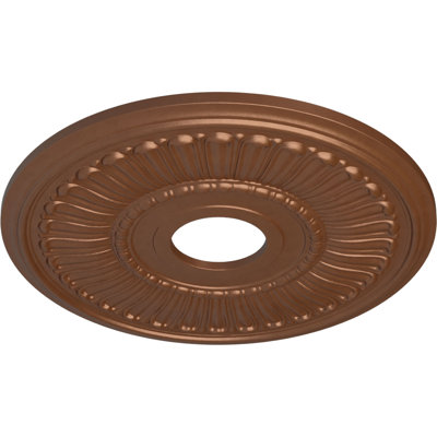 Endurathane Melonie Ceiling Medallion, 16"OD x 3 5/8"ID x 3/4"P (Fits Canopies up to 6 3/8"), Hand-Painted Polished Copper Finish
