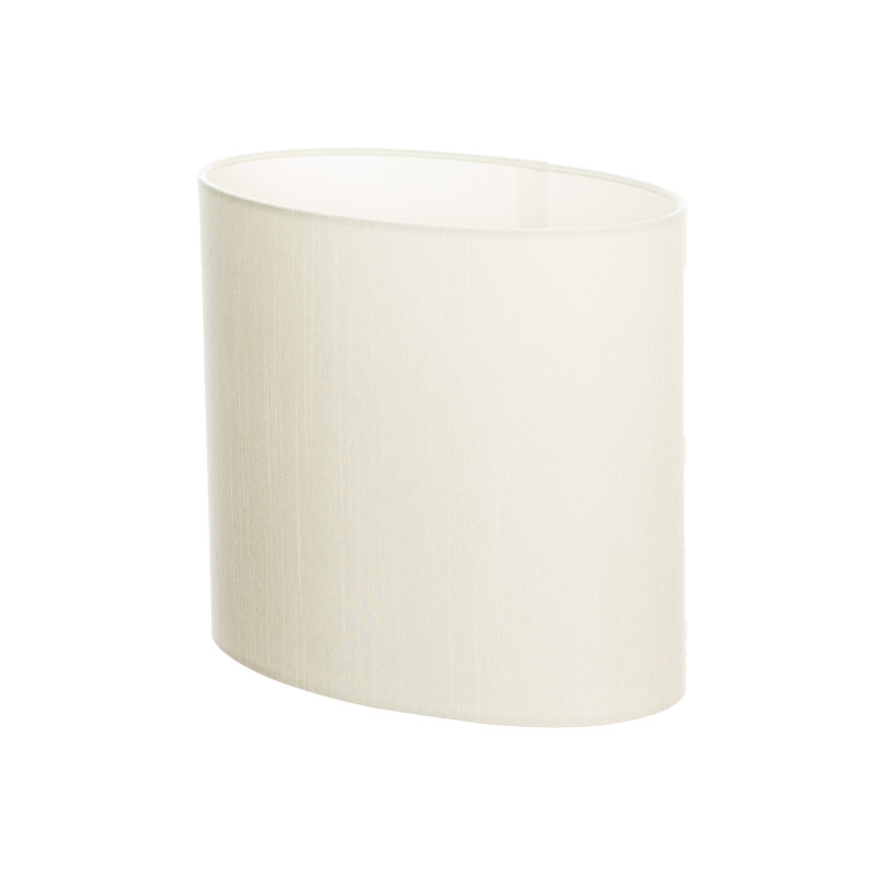 Satin Backed Dupion Oval Lamp Shade ( Screw On ), Ivory, 20cm H x 28cm W x 17cm D