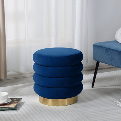 15.9" Velvet Storage Ottoman