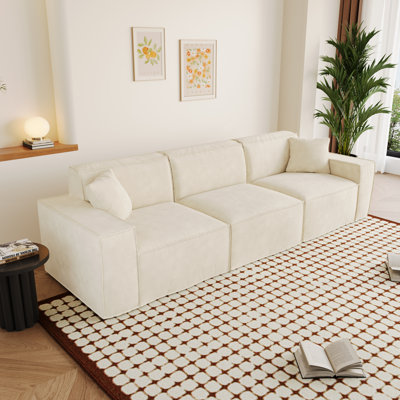 Boneless Cloud Sectional Couch, Modern Modular Sectional Sofa With Deep Seats, Upholstered Chenille Boneless Cloud Couches For Living Room Bedroom