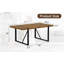 Rustic Industrial Rectangular Dining Table For 4-6 Person, Engineered Wood Top And Black Metal Legs, Kitchen/Desk Use | Gift Idea